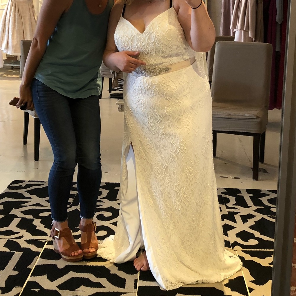 New fully beaded ivory wedding dress